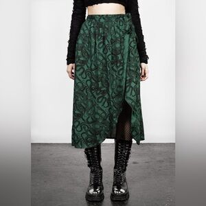Disturbia - Ophidia Wrap Skirt - Snakes - Green